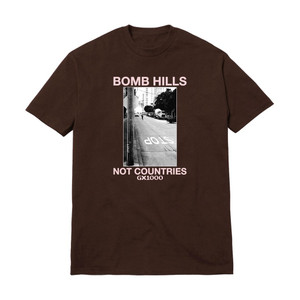 Gx1000 Bomb Hills Not Countries Brown/rose Ss M - Skateboard Tshirt