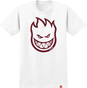 Spitfire Bighead White/dark Red Ss Xl - Skateboard Tshirt