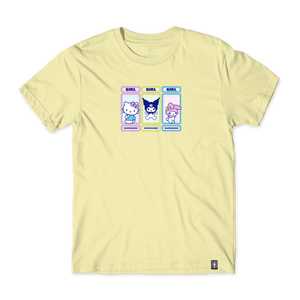 Girl Hello Kitty Rainbow Triple Og Yellow Ss L - Skateboard Tshirt