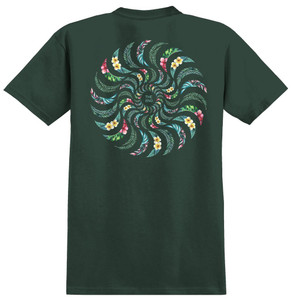 Spitfire Floral Classic Forrest Green Ss M - Skateboard Tshirt
