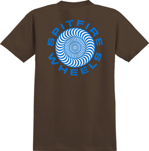 Spitfire Classic 87 Swirl Dark Chocolate/blue Ss Xl - Skateboard Tshirt