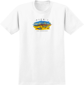 Real Pier 7 White Ss M - Skateboard Tshirt