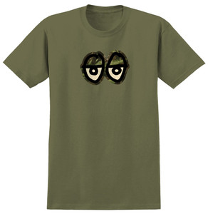 Krooked Eyes Camo Military Green Ss Xl - Skateboard Tshirt