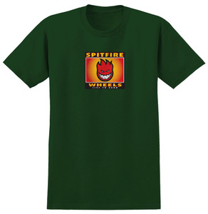 Spitfire Bighead Box Forest Green Ss L - Skateboard Tshirt