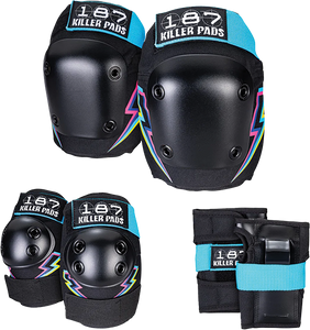 187 - 6-pack Pad Set (pre-k)-electric Bolt - Skateboard Pads