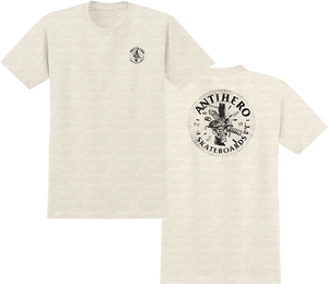 Antihero - Engineering Ss Xl-heather Cream/blk - Skateboard Tshirt