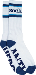 Antihero - Sock Logo Crew Sock White/navy/cyan - Skateboard Socks