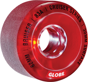 Globe - Bruiser 62mm 83a Clear Red - Skateboard Wheels (Set Of Four)