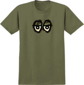 Krooked - Eyes Camo Ss S-military Green - Skateboard Tshirt