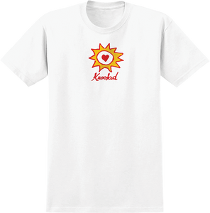 Krooked - Sun Heart Ss S-white/red/yel - Skateboard Tshirt