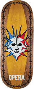Opera - Fatties Torn Spike Deck-12x32.4 Brn/yel Ex7 - Skateboard Deck