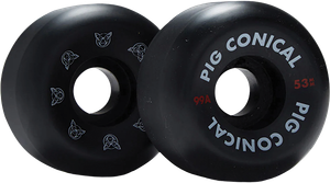Pig - Conical 53mm 99a Black - Skateboard Wheels (Set Of Four)