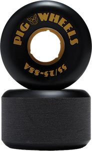 Pig - Rt 55mm 88a Black/yel - Skateboard Wheels (Set Of Four)