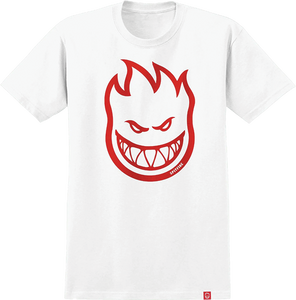 Spitfire - Bighead Ss L-white/dark Red - Skateboard Tshirt