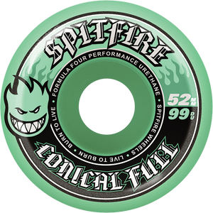 Spitfire - F4 99a Conical Full 52mm Teal - Skateboard Wheels (Set Of Four)