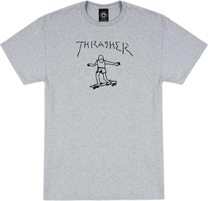 Thrasher - Gonz Logo Ss L-grey/black - Skateboard Tshirt
