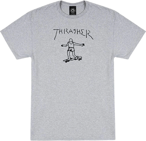 Thrasher - Gonz Logo Ss Xl-grey/black - Skateboard Tshirt