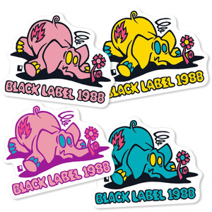 Black Label Pink Elephant Small 2.0 X 1.6 Sticker