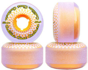 Cadillac Clout Cruisers Purple/yellow Hub 57mm 80a (set Of 4) - Skateboard Wheels