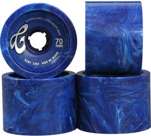 Cadillac Cruisers Blue Marble 70mm 80a (set Of 4) - Skateboard Wheels