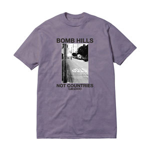 Gx1000 Bomb Hills Not Countries Lilac Chalk Ss M - Skateboard Tshirt