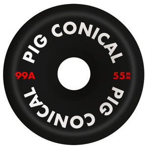 Pig Conical 53mm 99a Black (set Of 4) - Skateboard Wheels