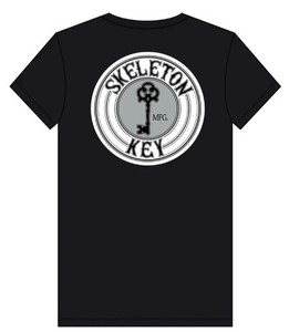 Skeleton Key Key Logo Grey/white Black Ss M - Skateboard Tshirt