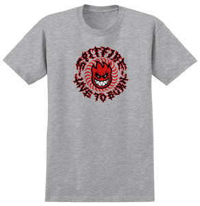 Spitfire Deathmask Classic Heather Grey Ss M - Skateboard Tshirt