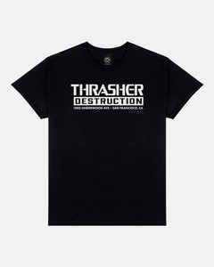 Thrasher Destruction Black Ss M - Skateboard Tshirt