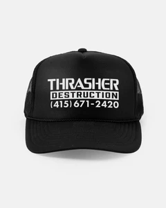 Thrasher Destruction Trucker Hat Black - Skateboard Hat