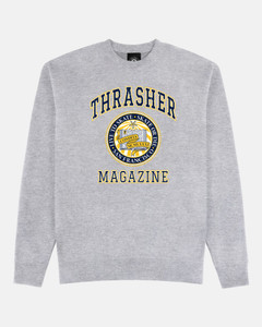 Thrasher Dropout Ash Grey Crew/swt L - Skateboard Sweatshirt