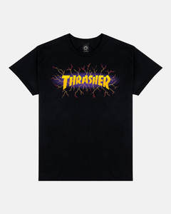 Thrasher Lightning Black Ss L - Skateboard Tshirt