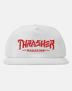 Thrasher Thrash & Destroy Snapback Hat White - Skateboard Hat