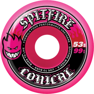Sf F4 99a Conical 53mm Pnk - Skateboard Wheels (Set Of Four)