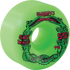 Snot Swampy Four Hour Conical 55mm 99a Neon Green - Skateboard Wheels (Set Of Four)