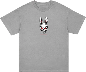 Bh Rabbit Skull Ss M-heather Grey - Skateboard Tshirt
