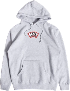 Baker Arch Logo Hd/swt L-heather Grey - Skateboard Sweatshirt