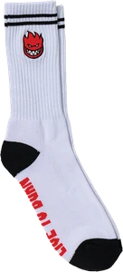 Sf Bighead Fill Crew Sock White/black/red - Skateboard Socks