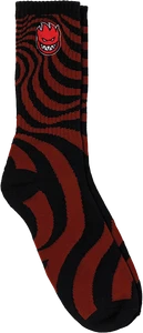 Sf Bighead Fill Swirl Crew Sock Dk.red/black - Skateboard Socks