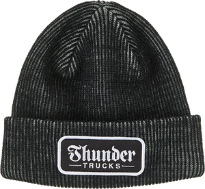 Thunder Script Cuff Beanie Grey/black/white - Skateboard Beanie