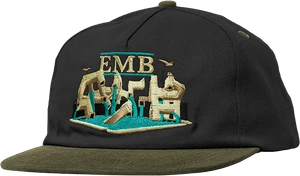 Real Emb Hat Adj-charcoal/tan - Skateboard Hat