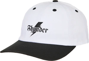 Thunder Bolt Script Strapback Adj-white/black - Skateboard Hat