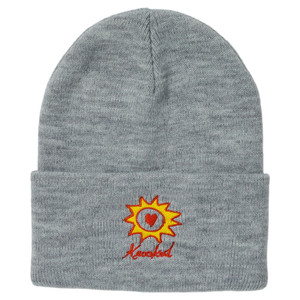 Krooked Sun Heart Cuff Beanie Grey - Skateboard Beanie