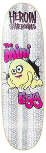 Heroin Team Mini Egg Holographic Foil Shaped Deck 8.38 - Skateboard Deck