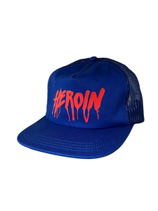 Heroin Drip Trucker Snapback Hat Royal Blue - Skateboard Hat