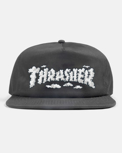 Thrasher Spanky Clouds Snapback Hat Charcoal - Skateboard Hat