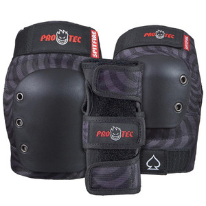 Pro Tec Street Adult 3 Pack Pad Set Spitfire Signature Edition Black Swirl L