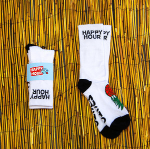 Happy Hour Mucho Relaxo Socks White/black - Skateboard Socks