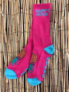 Happy Hour Mucho Relaxo Socks Hot Pink/teal - Skateboard Socks