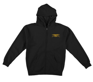 Anti-hero Basic Eagle Emb Black/yellow Hd/zip M - Skateboard Sweatshirt